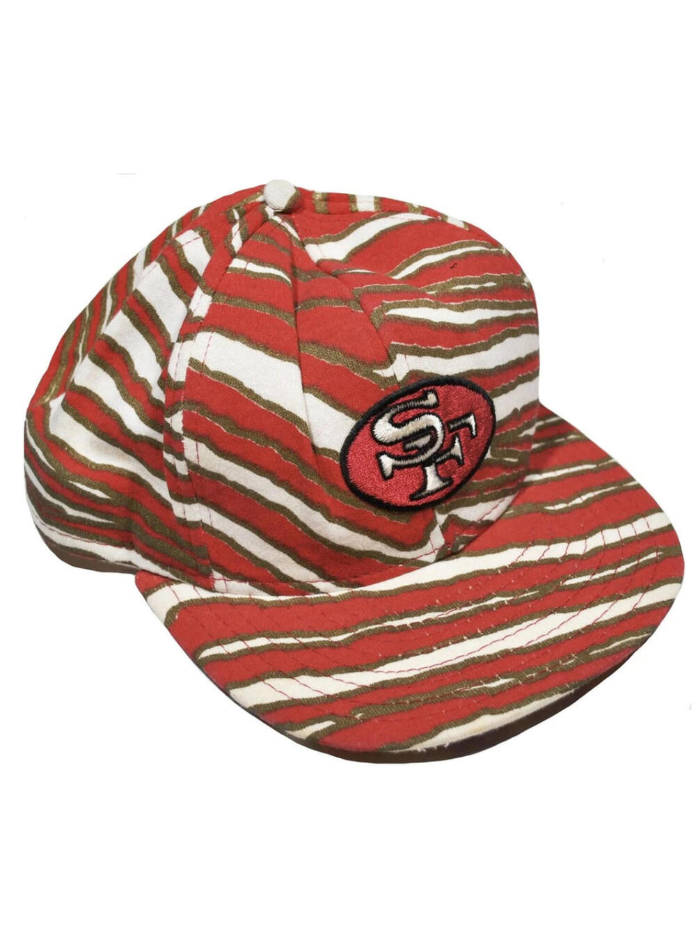 Vintage San Francisco 49ers Zubaz Pattern 90s Red White NFL Football Snapback